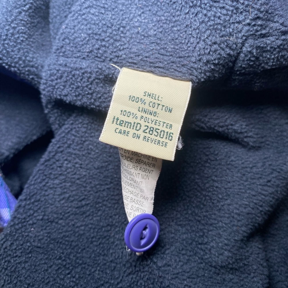 LL Bean Shirt Jacket Women Medium Purple Plaid Fleece Lined - Picture 10 of 10